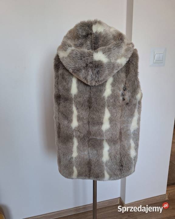 Brązowe wiosenne futerko przejściowe bezrękawnik Kraków