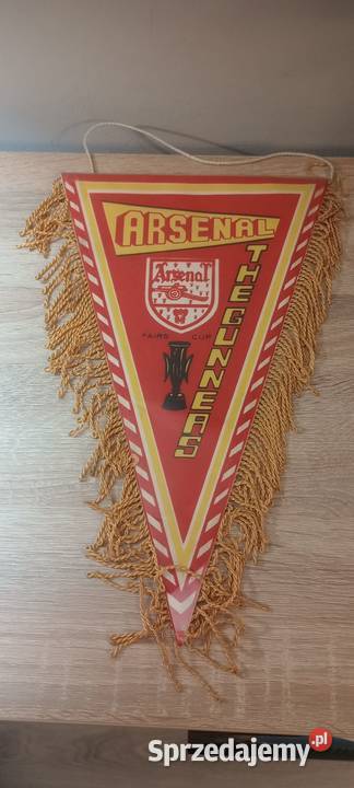 Proporczyk Arsenal Londyn the Gunners Fairs cup Antyki, Sztuka, Kolekcje Katowice sprzedam