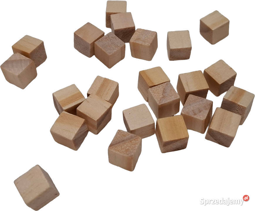 Kostka drewniana sześcian 10x10x10mm kostki 24 Czeladź sprzedam