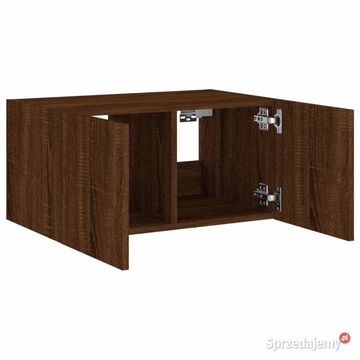 Ścienna szafka TV z LED brązowy dąb 60x35x31 Warszawa