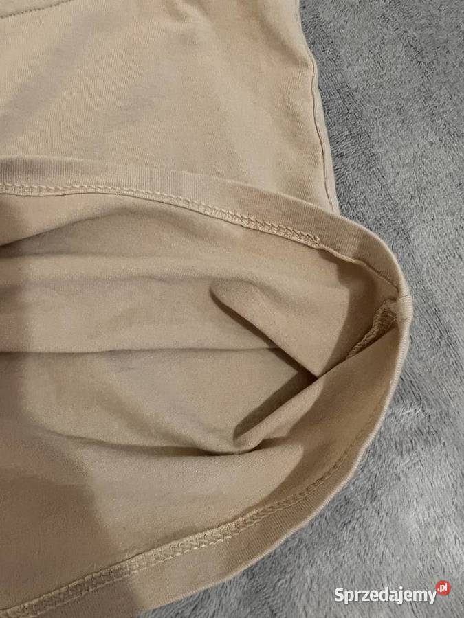 Top crop top na szelkach ramiączkach beżowy HIT