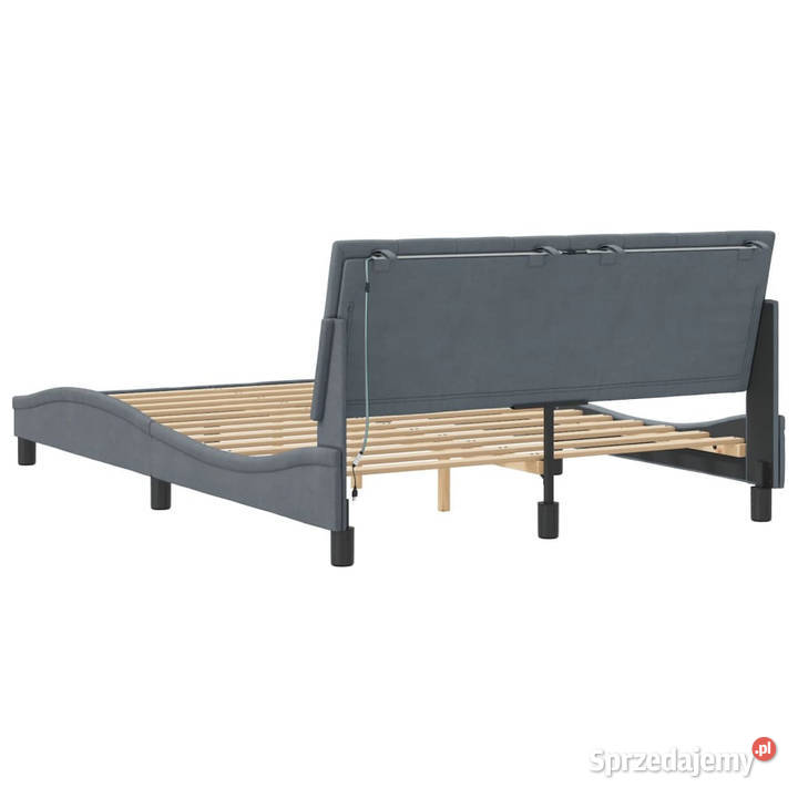 Rama łóżka z LED ciemnoszara aksamitna 120x200 Warszawa sprzedam