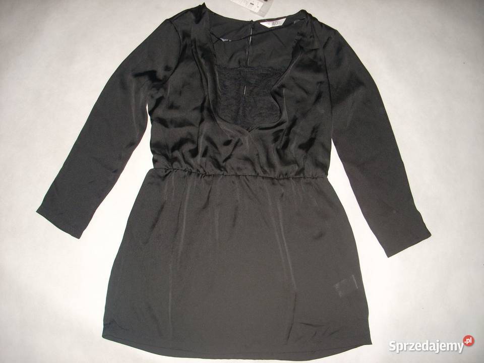 Satynowa Sukienka Tunika rozcięte plecy 40 Nowa Nowy Sącz