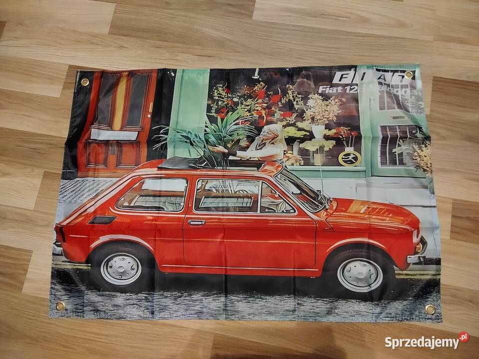 Baner 90x60 materiał fiat 126p Maluch Wigry 3 nieuszkodzony