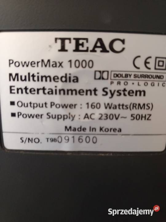 TEAC Super Woofer Powermax 1000 Głęboki mocny małopolskie Skawina
