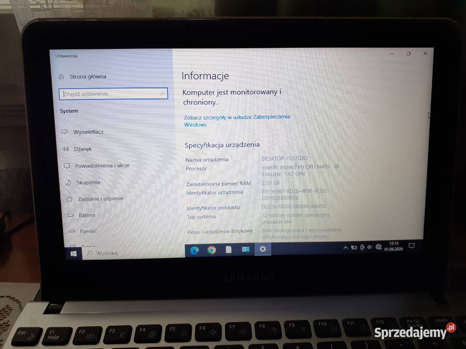 netbook Samsung NC210 Win10
