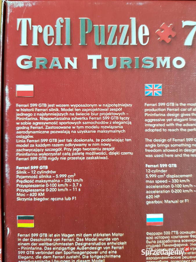 Puzzle 72 Trefl 3D Ferrari 599 GTB Fiorano sprzedam