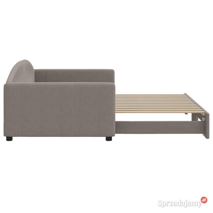 Sofa rozsuwana kolor taupe tkanina 100x200