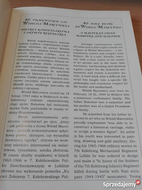 Historia wykuta w kamieniu 40 lat twórczości sztuka i architektura Poradniki, albumy i reportaże Gdańsk sprzedam