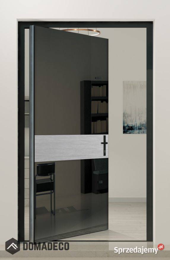 PIVOT VL20B czarne szklane aluminiowe drzwi Drzwi zewnętrzne