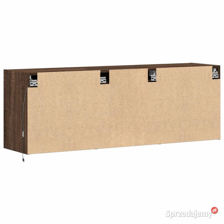 Ścienna szafka TV z LED brązowy dąb 130x31x45 Warszawa
