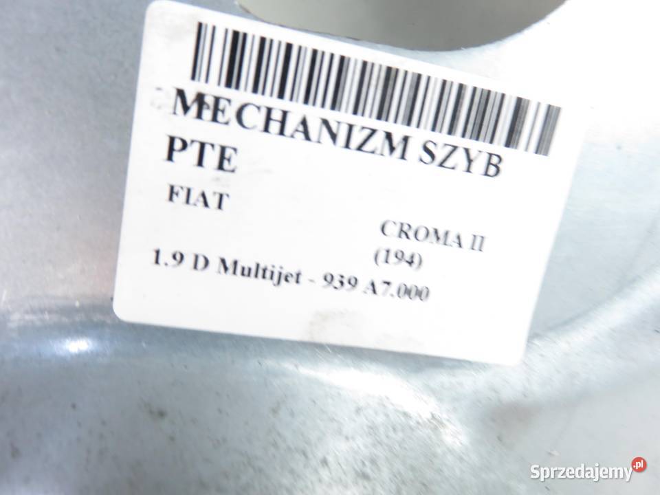 PODNOŚNIK SZYBY PRAWY TYLNY CROMA II 00518260780