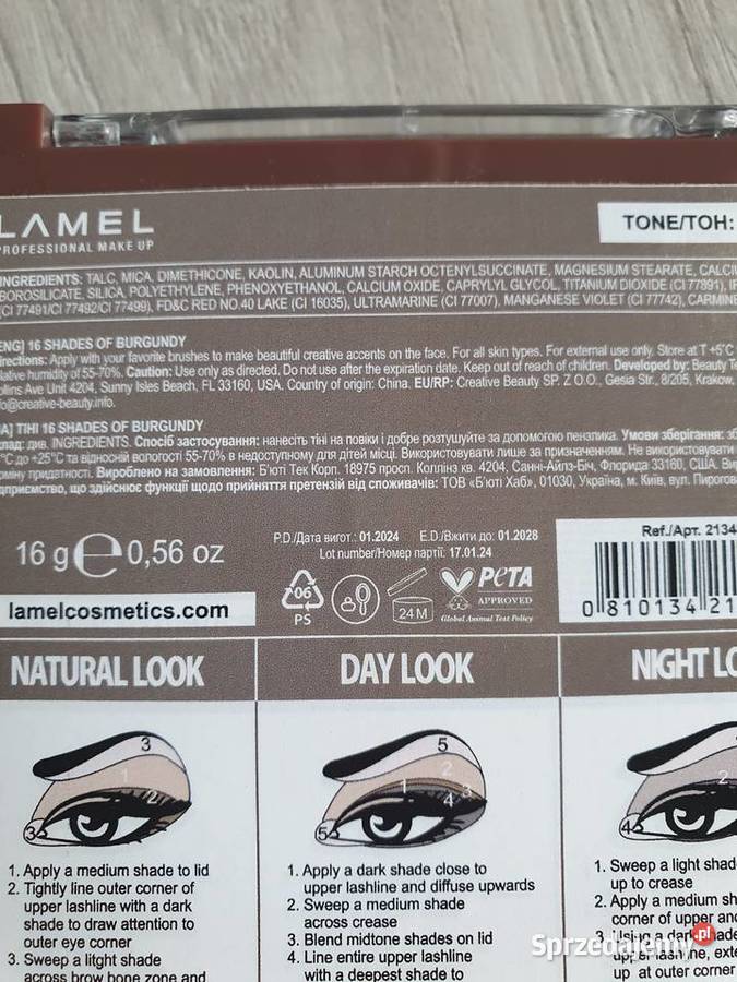 Lamel 16 Shades of Burgundy nowa paleta cieni Kędzierzyn-Koźle