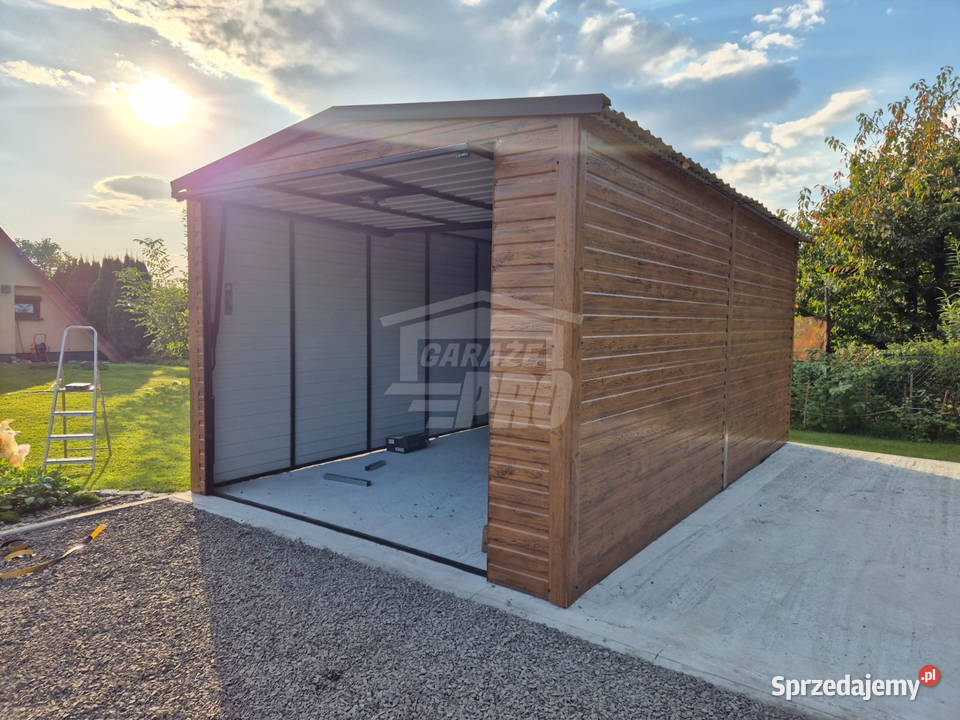 Garaż blaszany 35x6m Brama uchylna automat GP673 samodzielny Włocławek