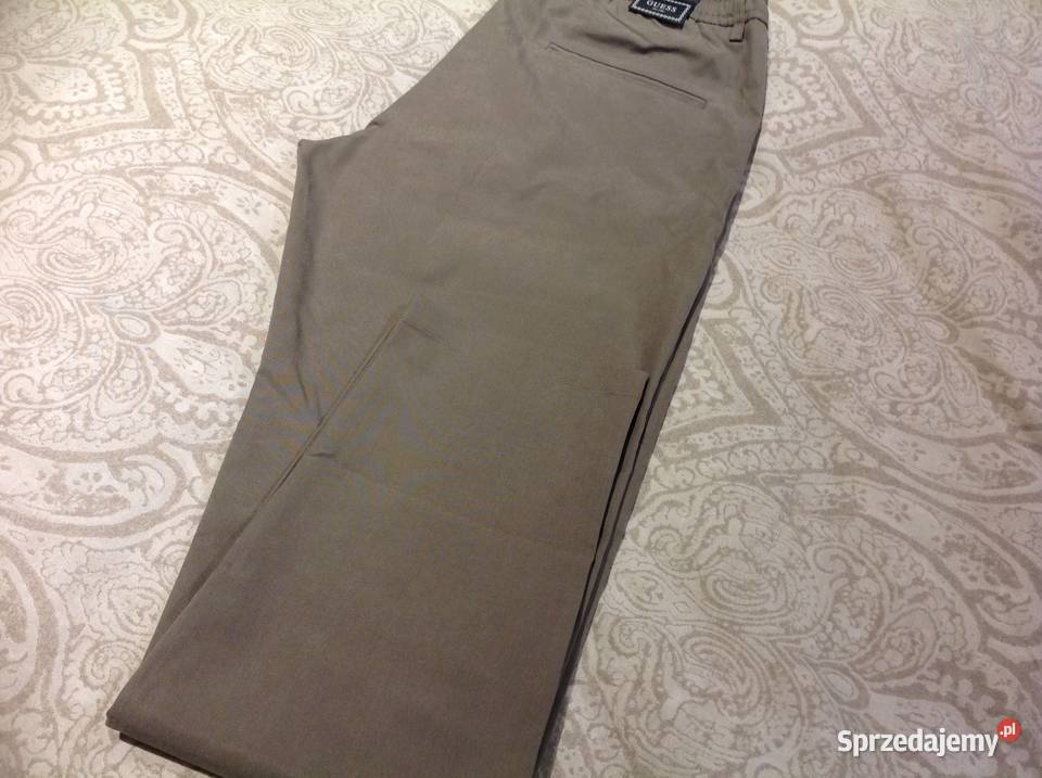 Spodnie Męskie GUESS ML Khaki NOWE Sztuczny Odzież codzienna Nowa Sól