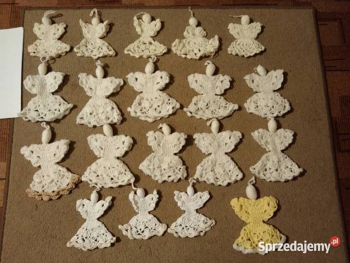 Aniołki z włóczki kordonka ozdoba okazja Rękodzieło Wrocław