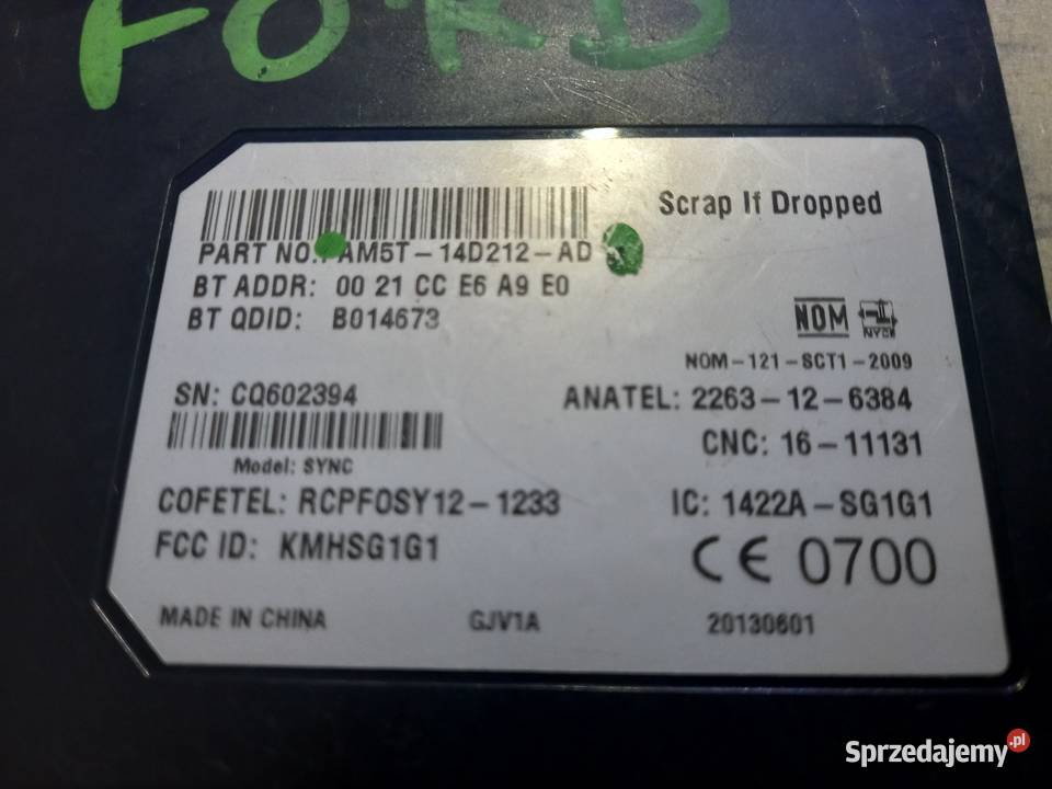 Moduł bluetooth Ford AM5T14D212AD osobowe Margonin
