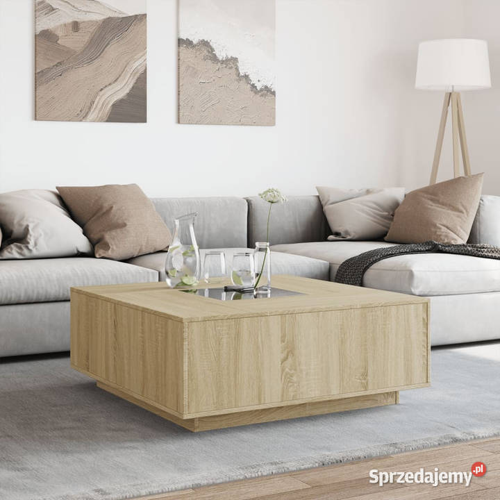 Stolik kawowy z LED Infinity dąb sonoma Warszawa