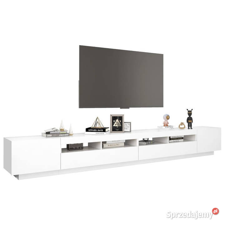 Szafka pod TV z oświetleniem LED biała 300x35x40 mazowieckie Warszawa