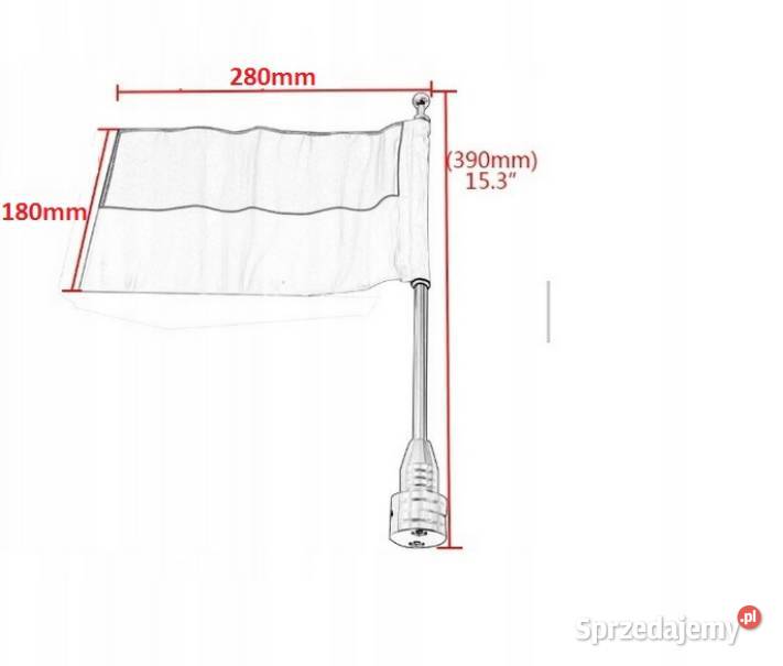 Maszt na motocykl skuter jacht rowe z flagą śląskie Sosnowiec