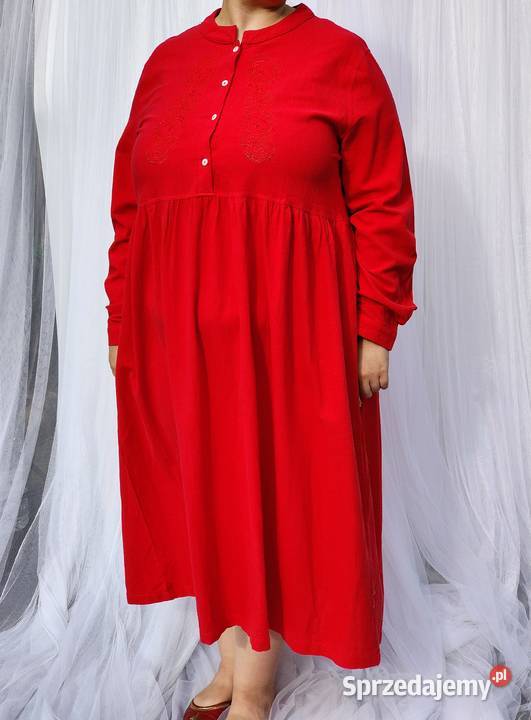 Nowa czerwona sukienka styl vintage 4XL 48 plus