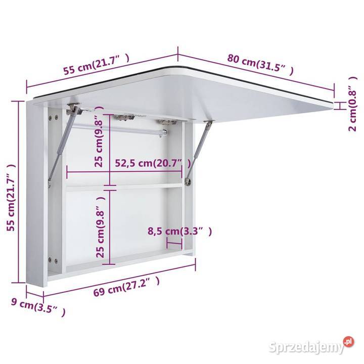 vidaXL Szafka łazienkowa z lustrem i LED 80 x 95 Meble Warszawa sprzedam