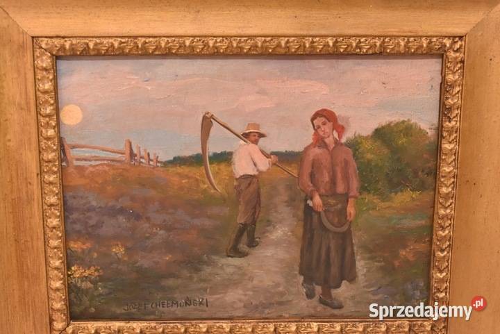 Józef Chełmoński Pejzaż Polskiej Wsi Chłop z Kraków sprzedam