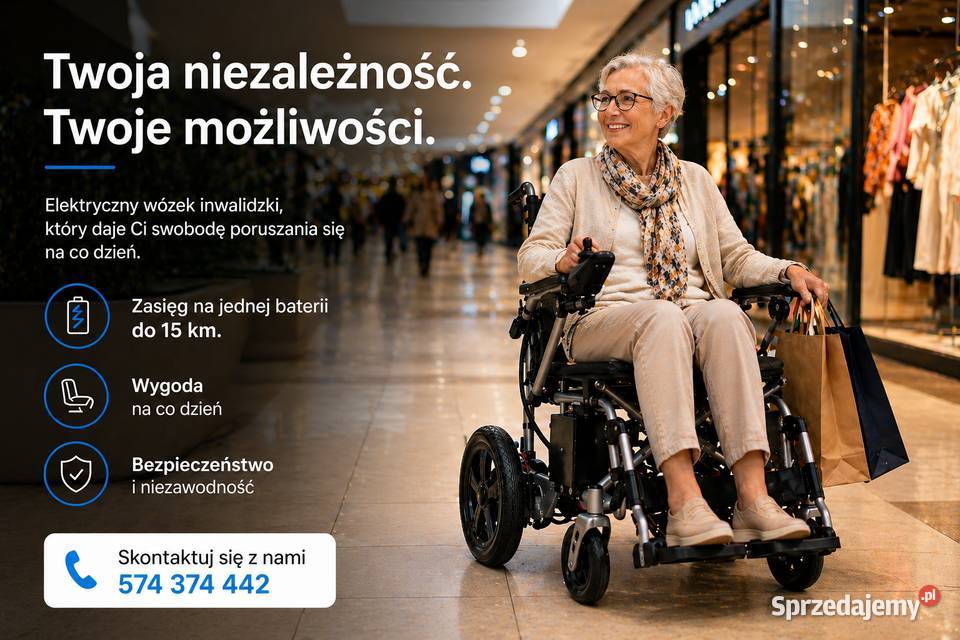 Elektryczny wózek inwalidzki składany w zwykły Wołomin