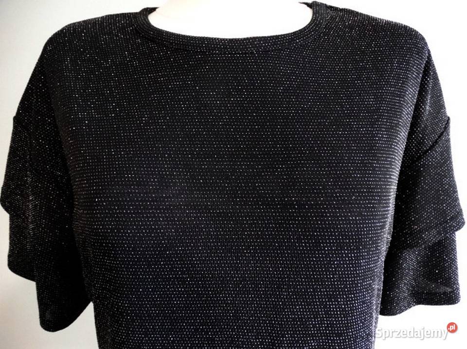 Sukienka Brokatowa Czarna Wieczorowa Imprezowa Rozmiar 40(L) podlaskie Łomża