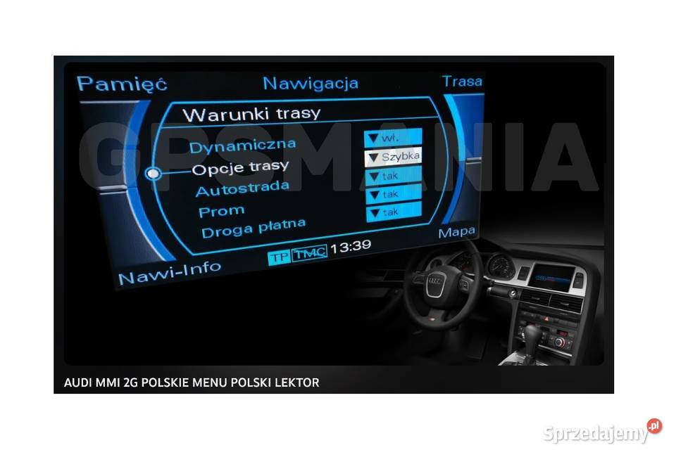 Polskie menu nawigacji Audi MMI 2G A4 A5 A6 A8 Łódź sprzedam