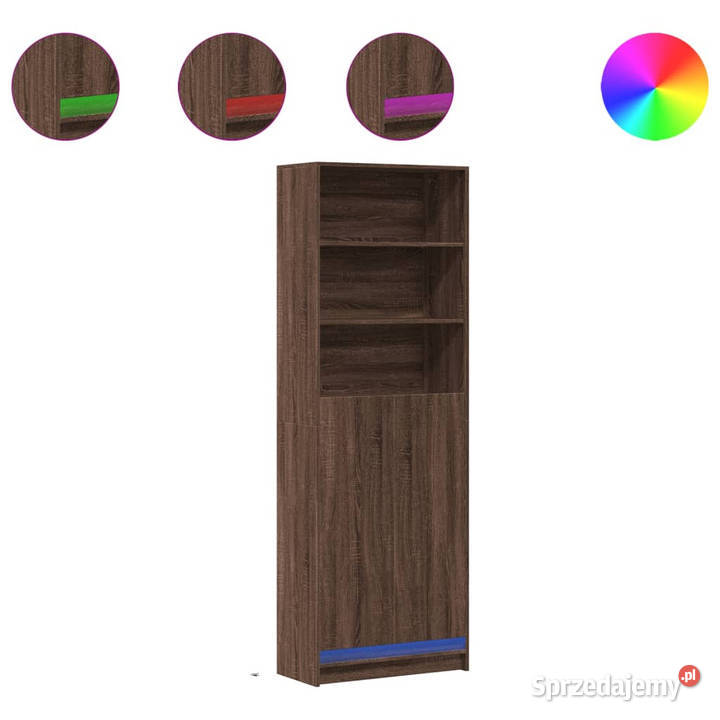 Wysoka szafka z LED brązowy dąb 69x325x200 Warszawa sprzedam