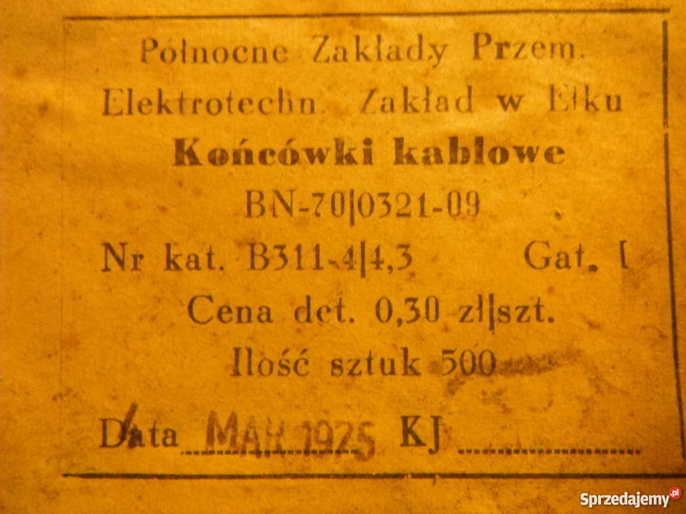 Końcówki kablowe miedziane cynowane Typ B311 i mazowieckie