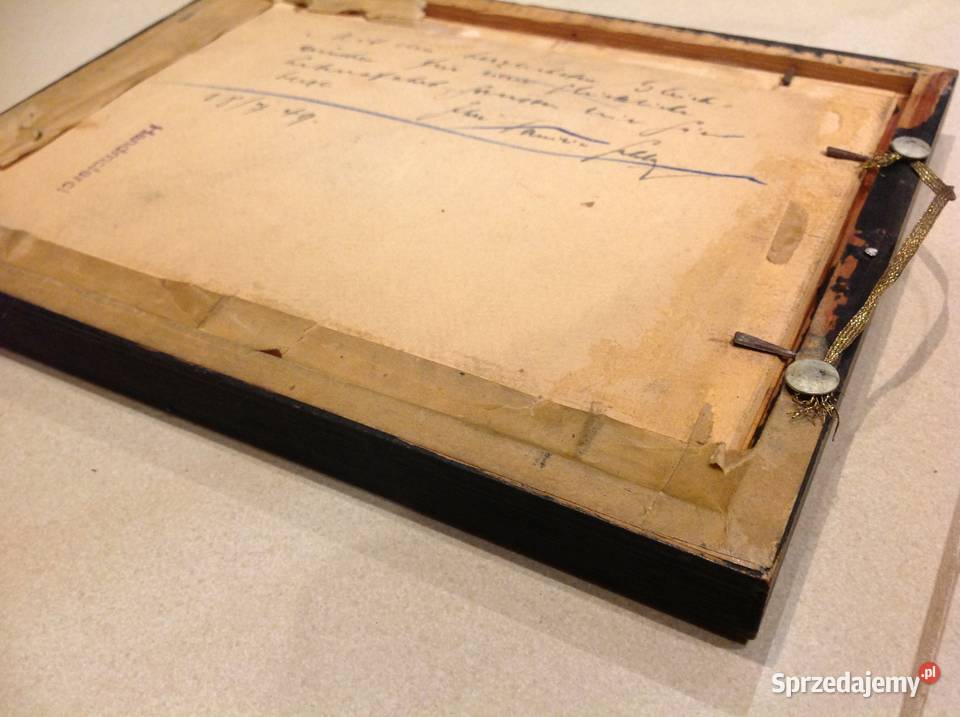 Stary Obrazek Ręcznie malowany Sygnowany Nowa Sól