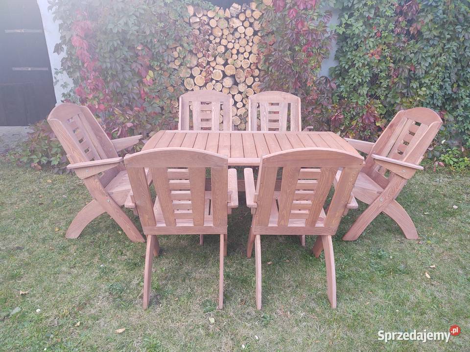 Meble ogrodowe drewniane składane typ X lamel 8