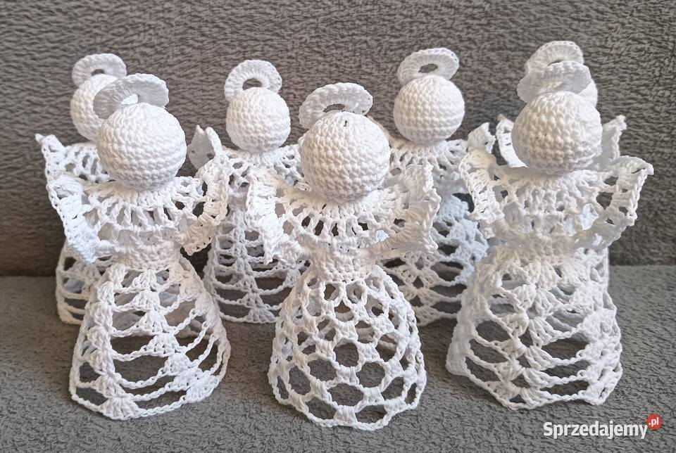 Aniołki szydelkowe ozdoby świąteczne lubelskie