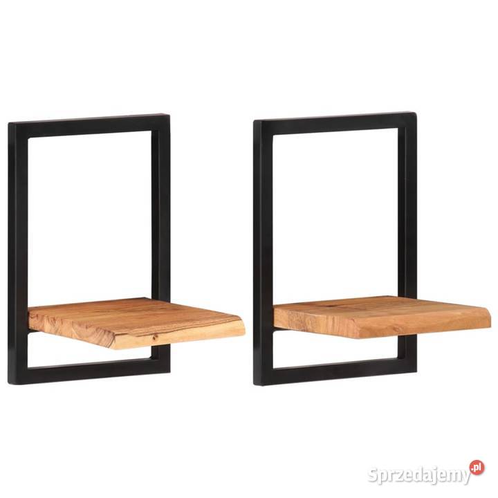 Półki ścienne 2 25x25x35 lite drewno akacjowe i