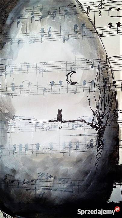 KOCIA ZADUMA akwarela artystki Adriany Laube Katowice