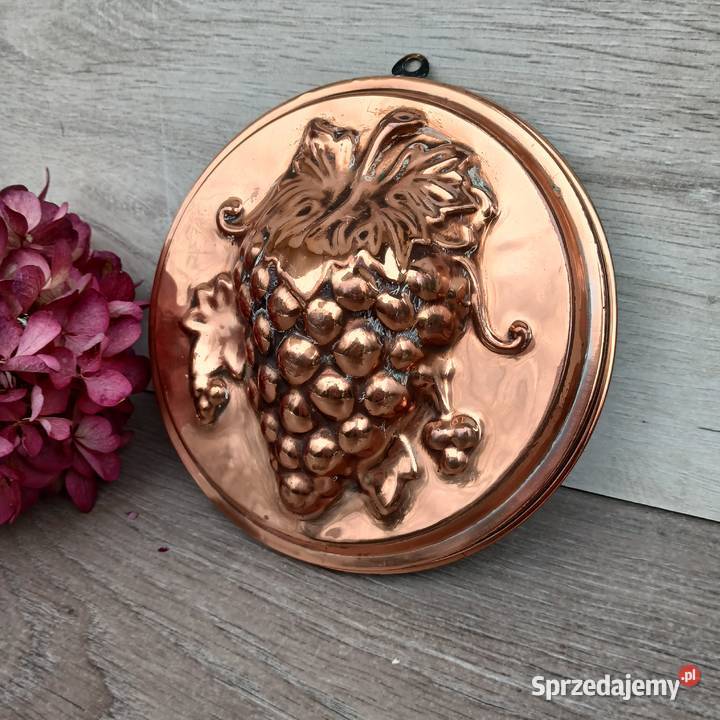 Miedziana okrągła forma kuchenna motyw kiści mazowieckie Warszawa sprzedam