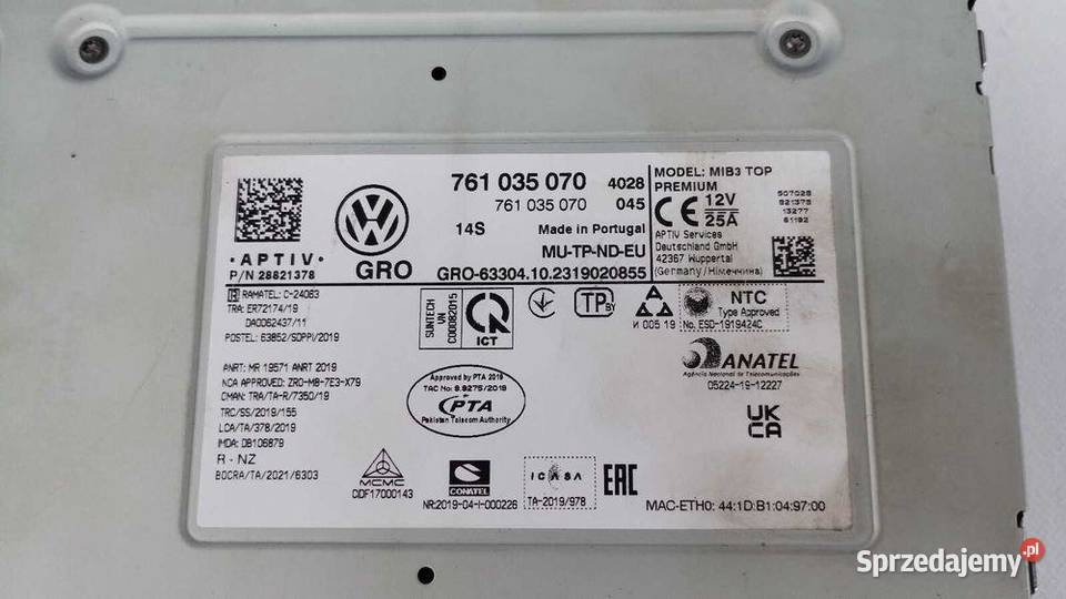Vw Touareg III Czytnik Nawigacji Radio