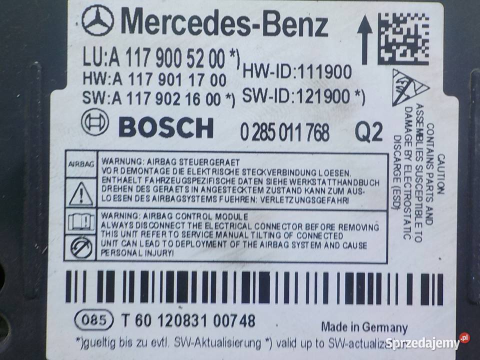 MERCEDES A W176 AMG 20 CDI 12r HB 5D modul osobowe Suków