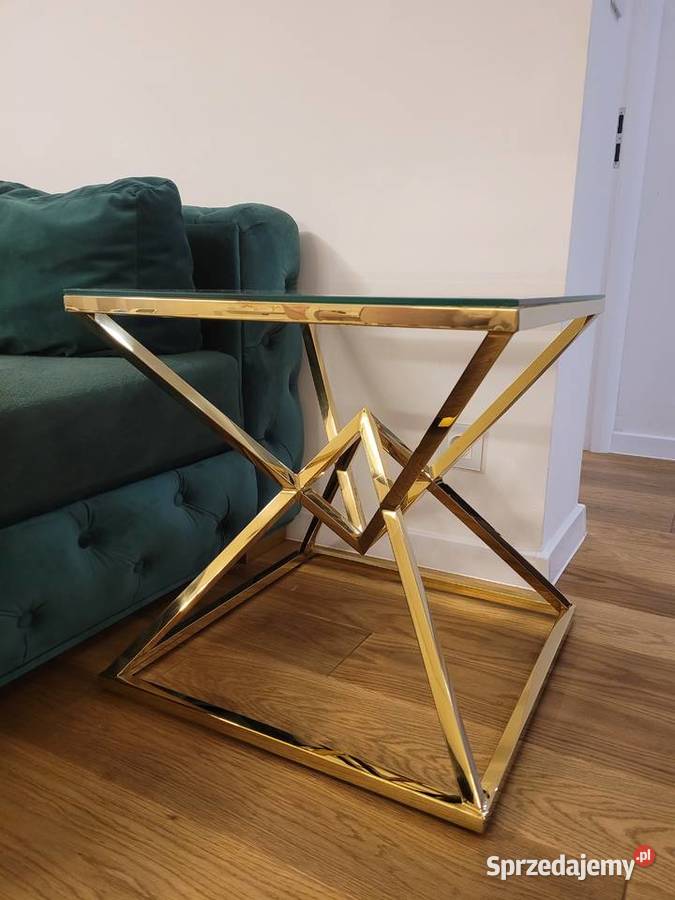 Stolik boczny stolik złoty LUXURY AKANT Meble Gierałtowiczki
