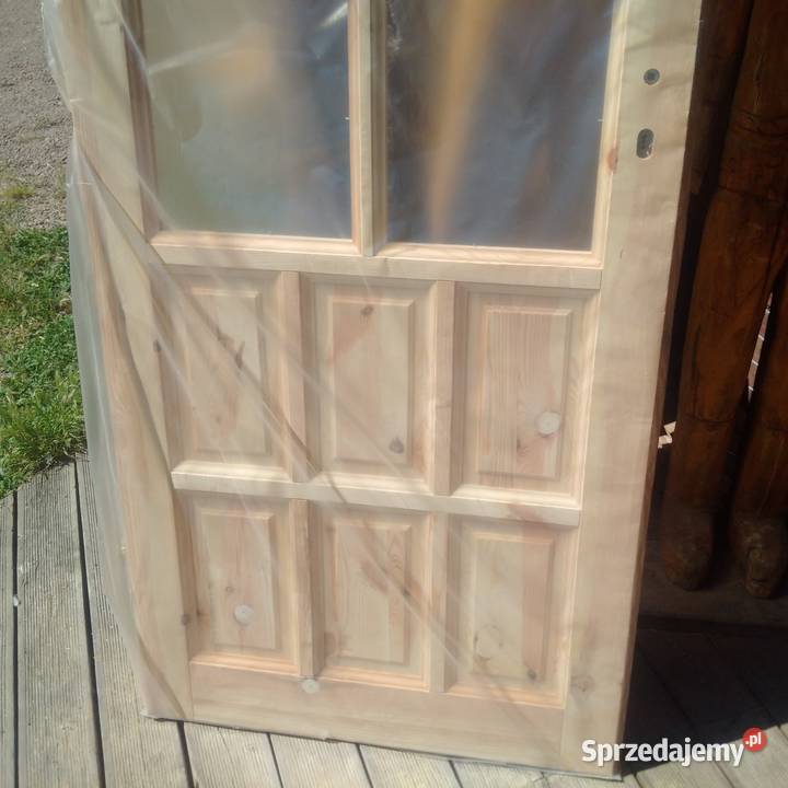 drzwi prawdziwe sosnowe drewniane Żywiec