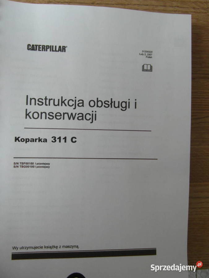 dtr instrukcja obsługi koparka caterpillar 311c Szczecin