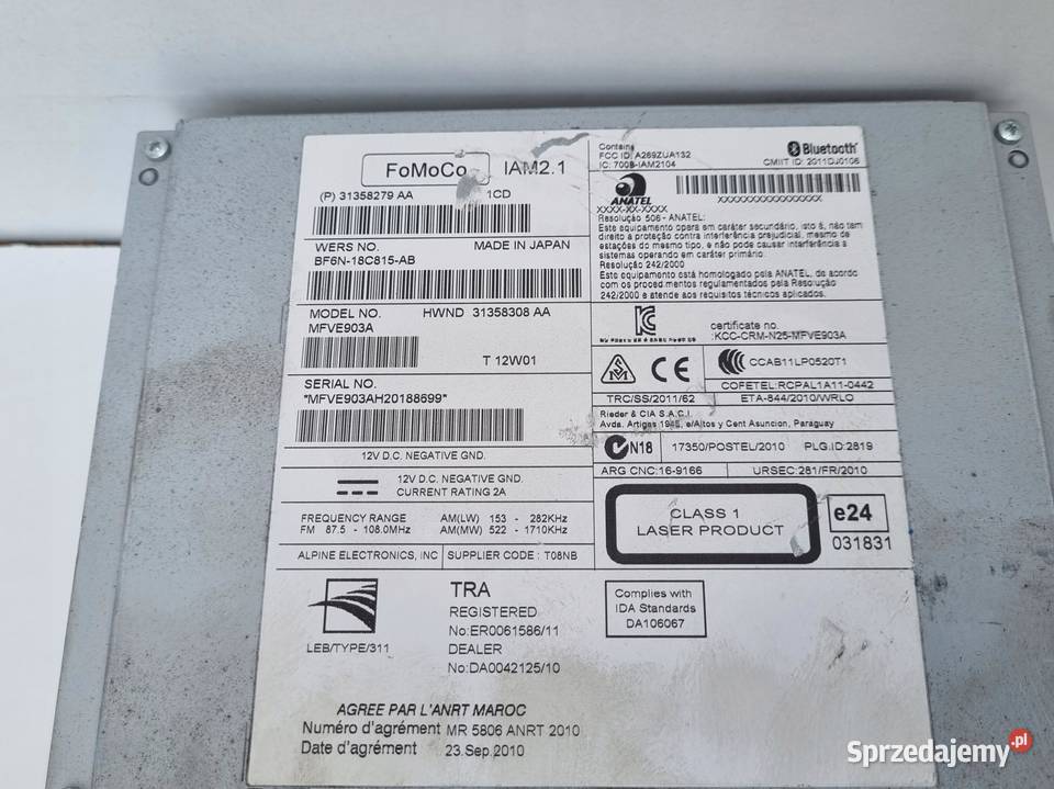 Volvo VOLVO V60 I S60 II XC60 I CZYTNIK osobowe Sprzęt audio fabryczny Janów