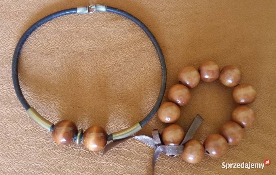 Naszyjnik z rzemienia z dwoma koralamiWisiorek z łódzkie Łódź sprzedam