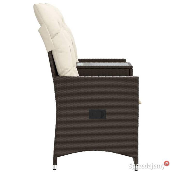 Rozkładana sofa ogrodowa ze stolikiem 2os brąz Warszawa