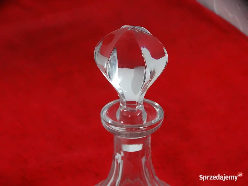 Masywna karafka szklana retro 12 Vintage PRL Biłgoraj