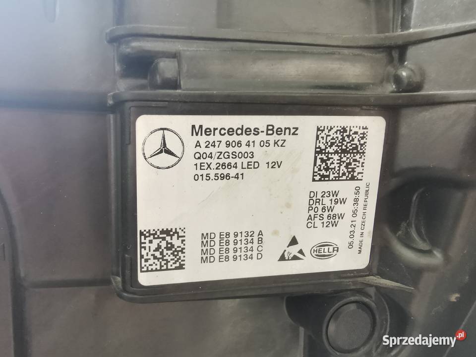 Mercedes W247 Lampa Przód Lewa A2479064105kz Pielgrzymka