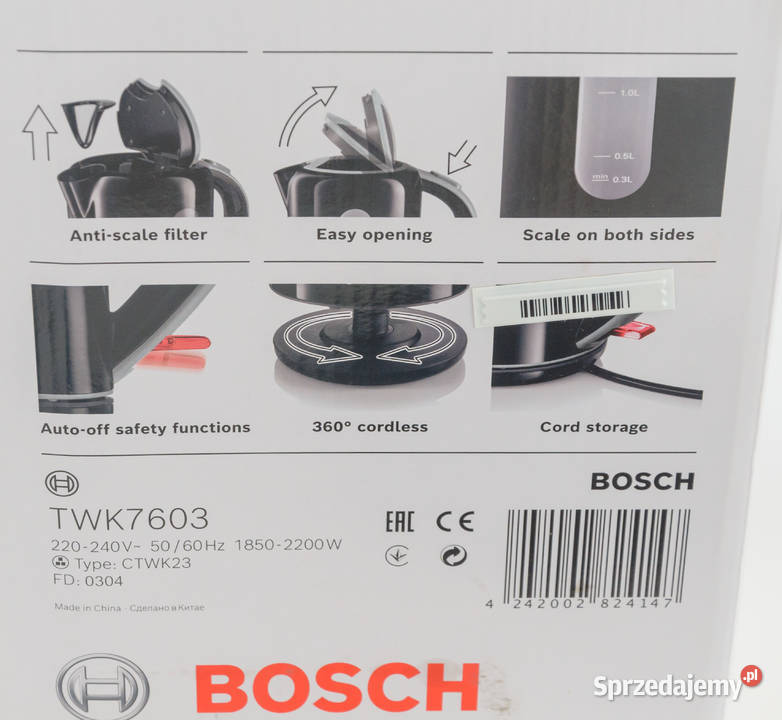 Czajnik elektryczny Bosch TWK760302 17l 2200W śląskie Częstochowa sprzedam