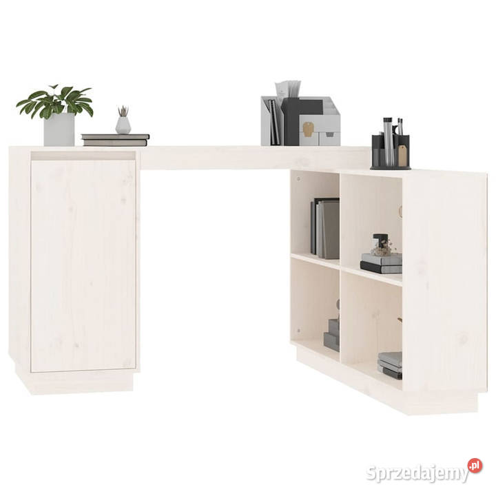 Biurko białe 110x50x75 lite drewno sosnowe Dom i Ogród